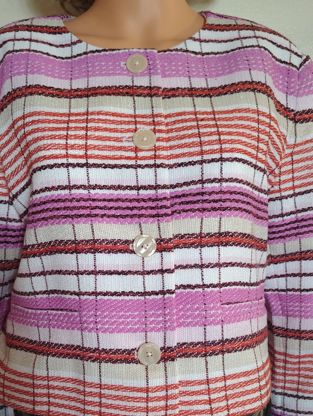 Ann Taylor Tweed Crew Neck Jacket. Size 14 - Picture 3 of 14